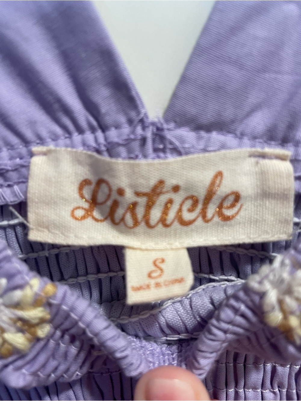 Listicle Light Lavender Floral Embroidered Sundress - Picture 3 of 3